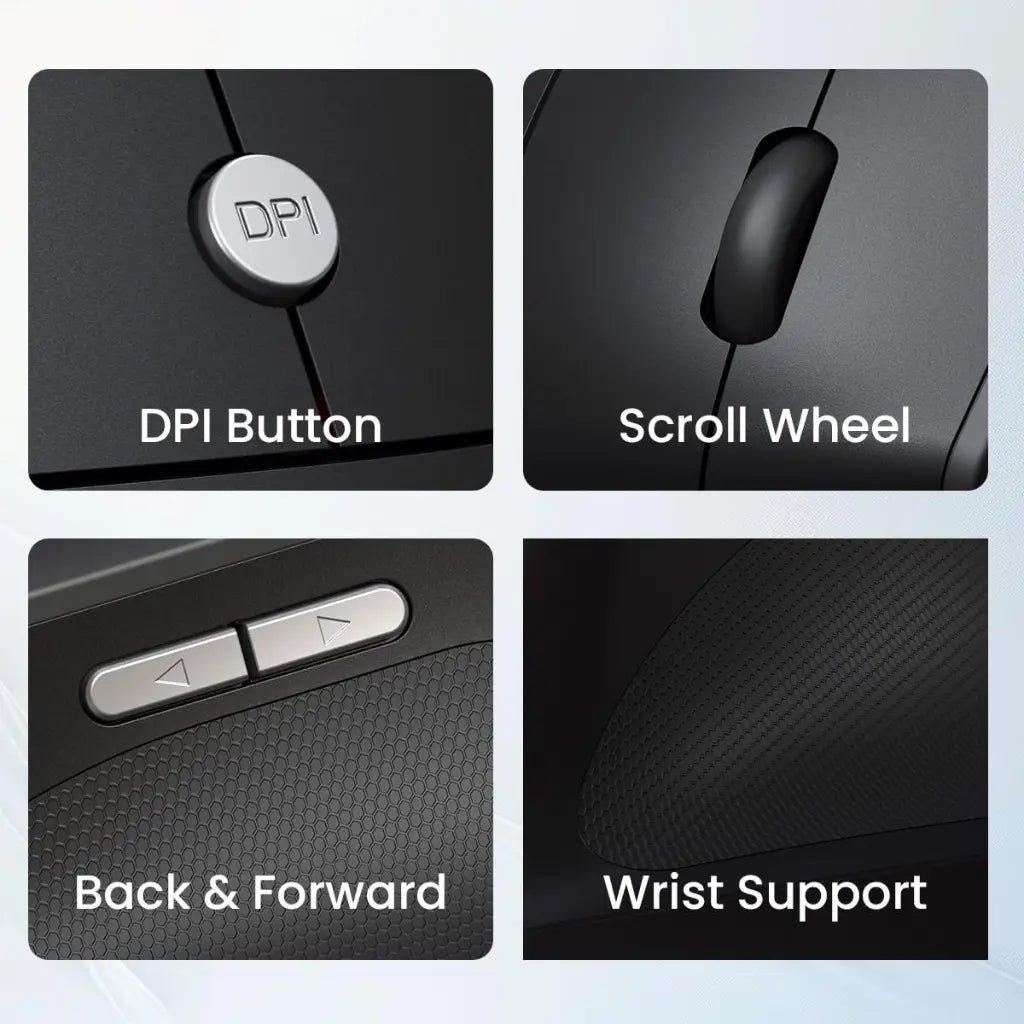 Portronics Toad Ergo POR 1808 Vertical Wireless Ergonomic Mouse with 1200 DPI Optical Sensor