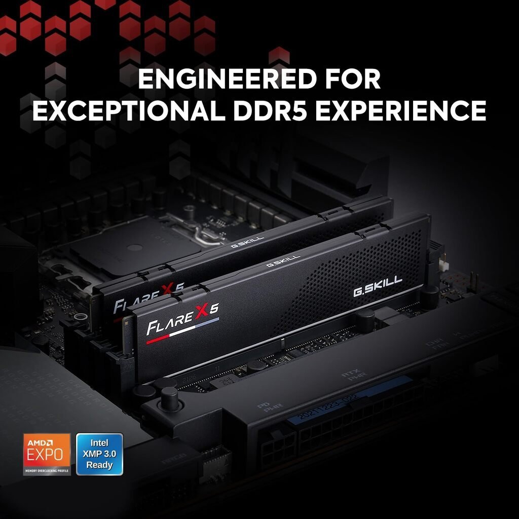 G.SKILL Flare X5 128GB (2 x 64GB) DDR5 6000MHz CL34 Desktop Memory Kit for Gaming and Workstations