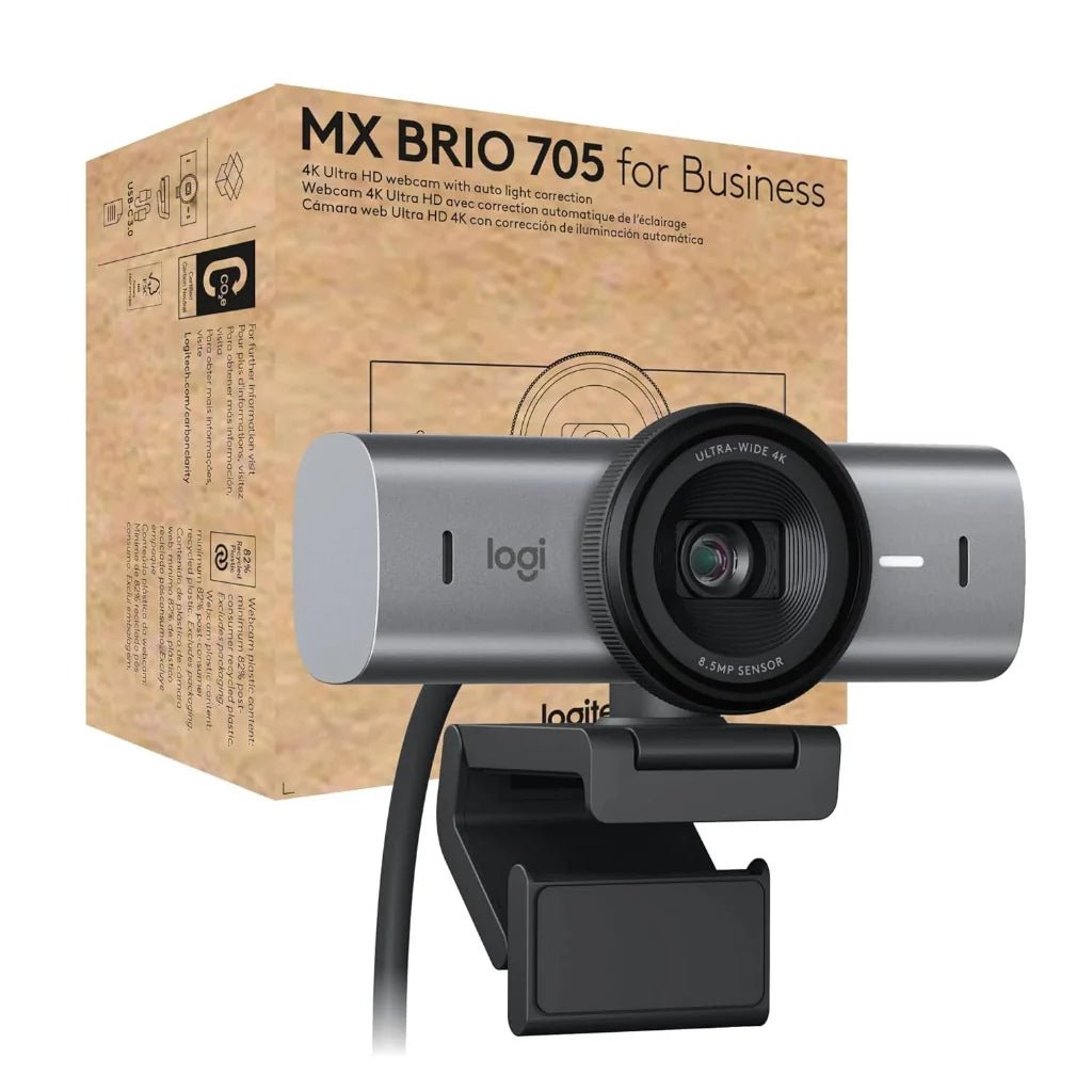 Logitech MX Brio 705 Professional 4K Business Webcam with AI Image Enhancement