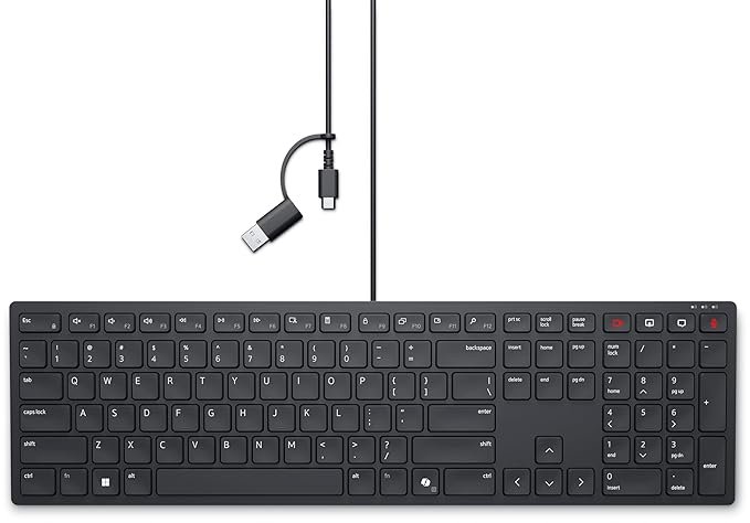 Dell KB525C Pro Silent Wired Collaboration Keyboard with Integrated Controls