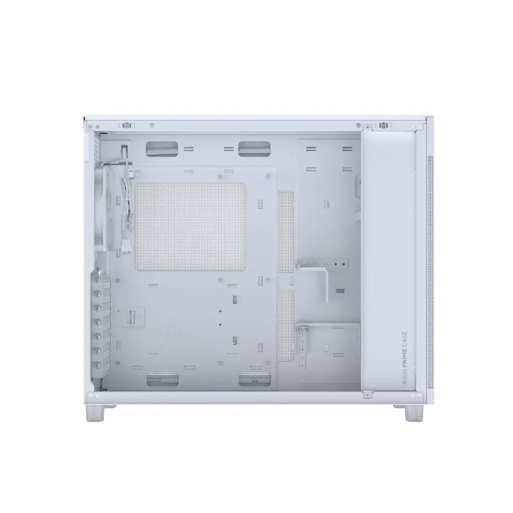 ASUS Prime AP303 White ATX Mid-Tower PC Case with Tempered Glass and 360mm Radiator Support