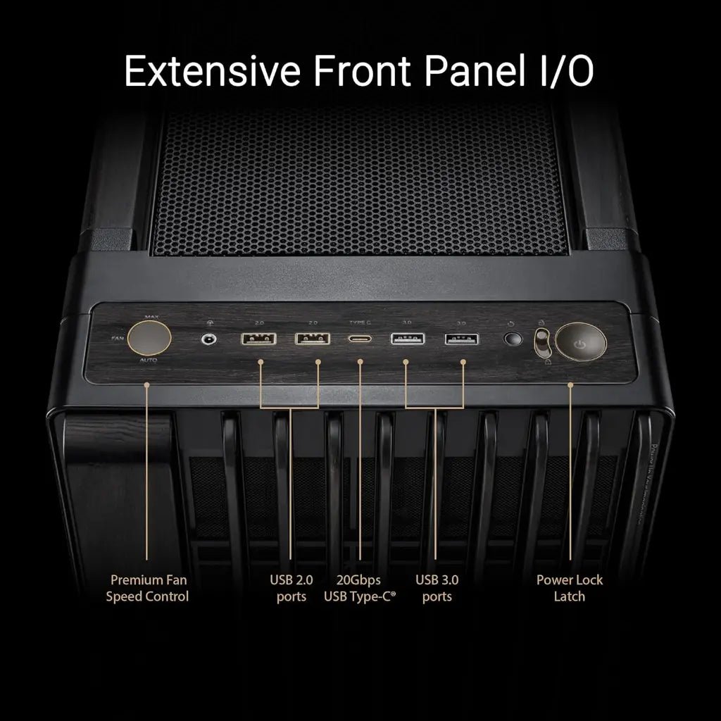 ASUS ProArt PA602 E-ATX Full Tower Computer Case with Tempered Glass and Wood Accents