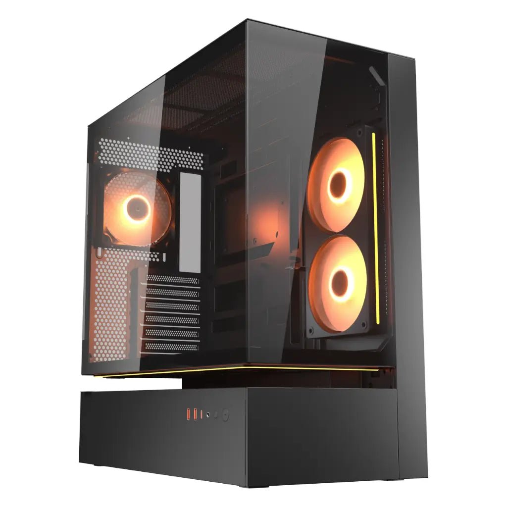 Cougar CFV235 Black ATX Mid-Tower Gaming PC Case with Tempered Glass and Central Floating Ventilation