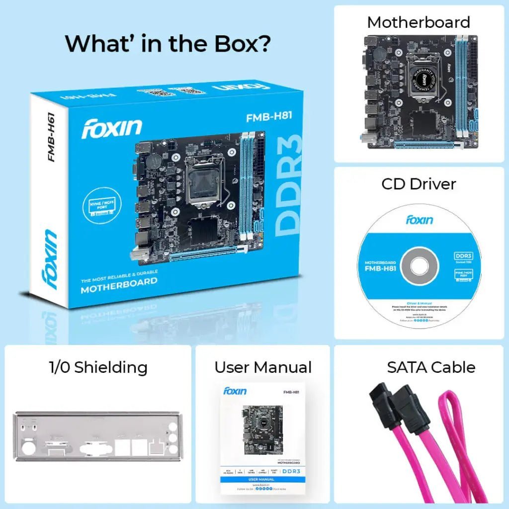 Foxin H81 Prime Intel H81 LGA 1150 Socket DDR3 RAM NVMe NGFF ATX Desktop Motherboard