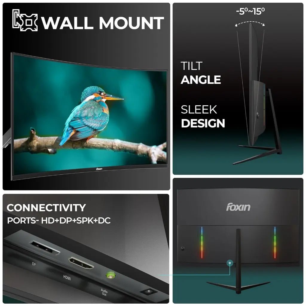 Foxin Phantom 32-inch 180Hz 1ms Full HD Curved LED Gaming Monitor
