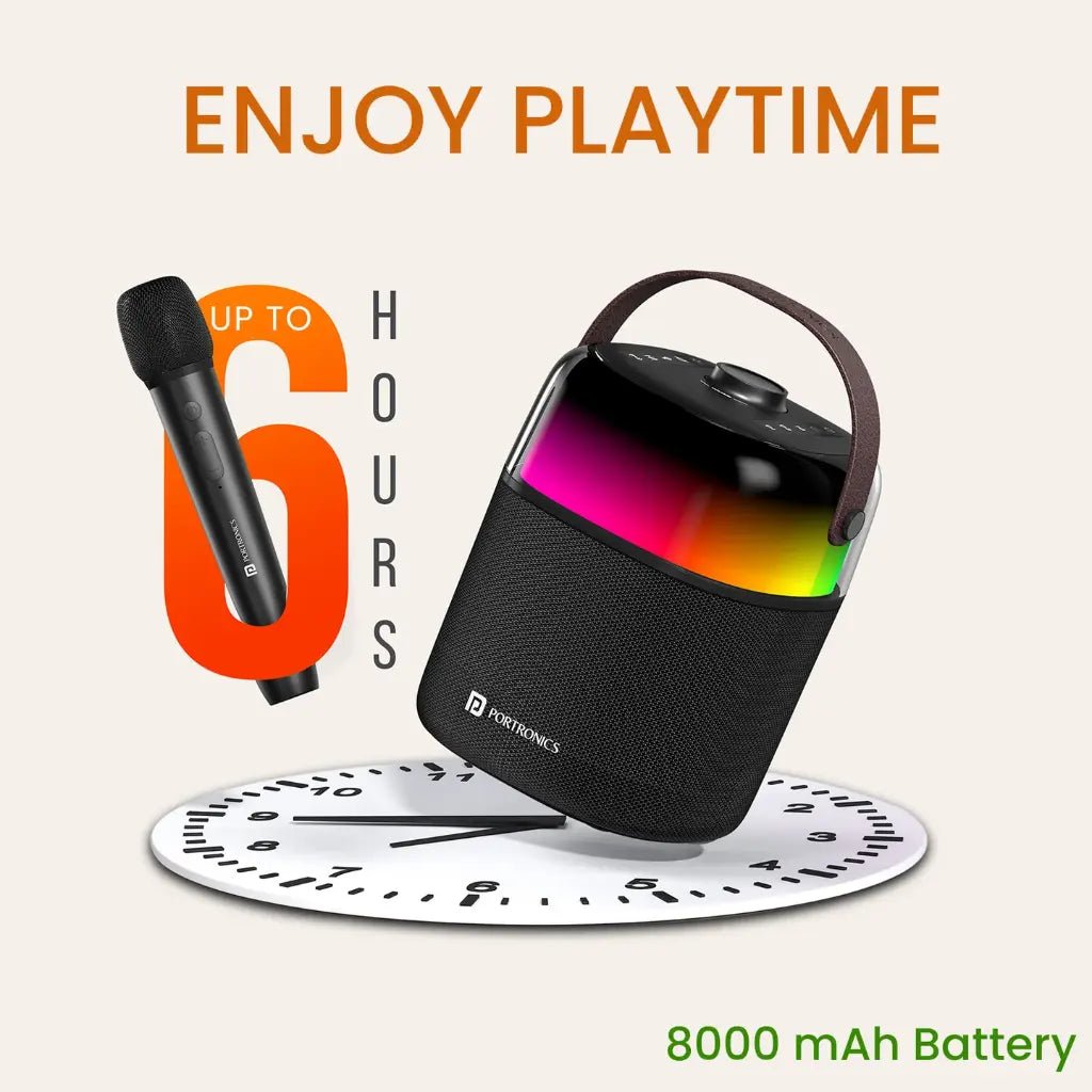 Portronics Dash 4 (POR 2036) 50W Bluetooth 5.3 Wireless Party Speaker with Karaoke Mic and RGB LED Lights