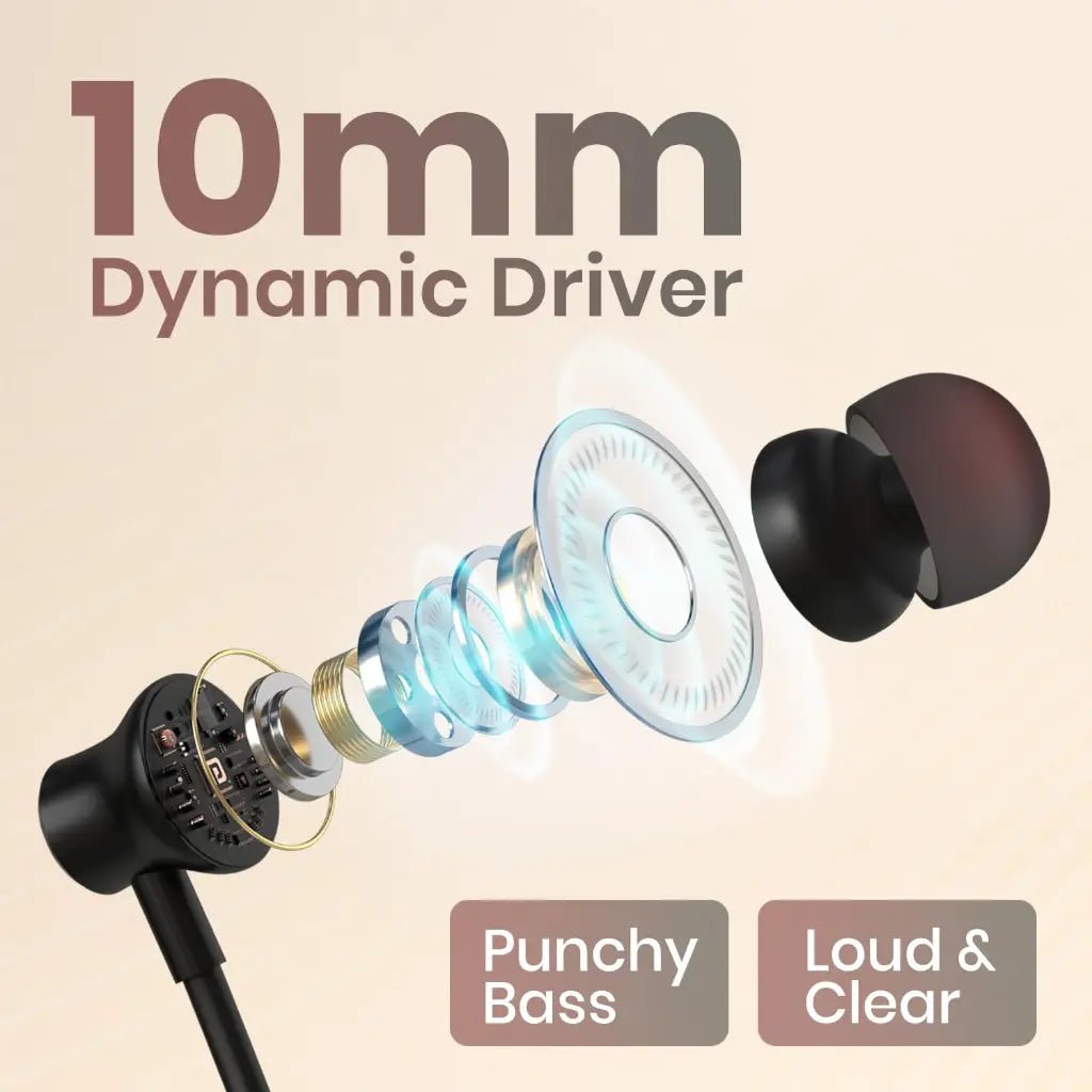 Portronics Harmonics Y2 (POR 3109) Wireless Bluetooth 5.3 In-Ear Neckband Earphones with 70 Hours Playtime