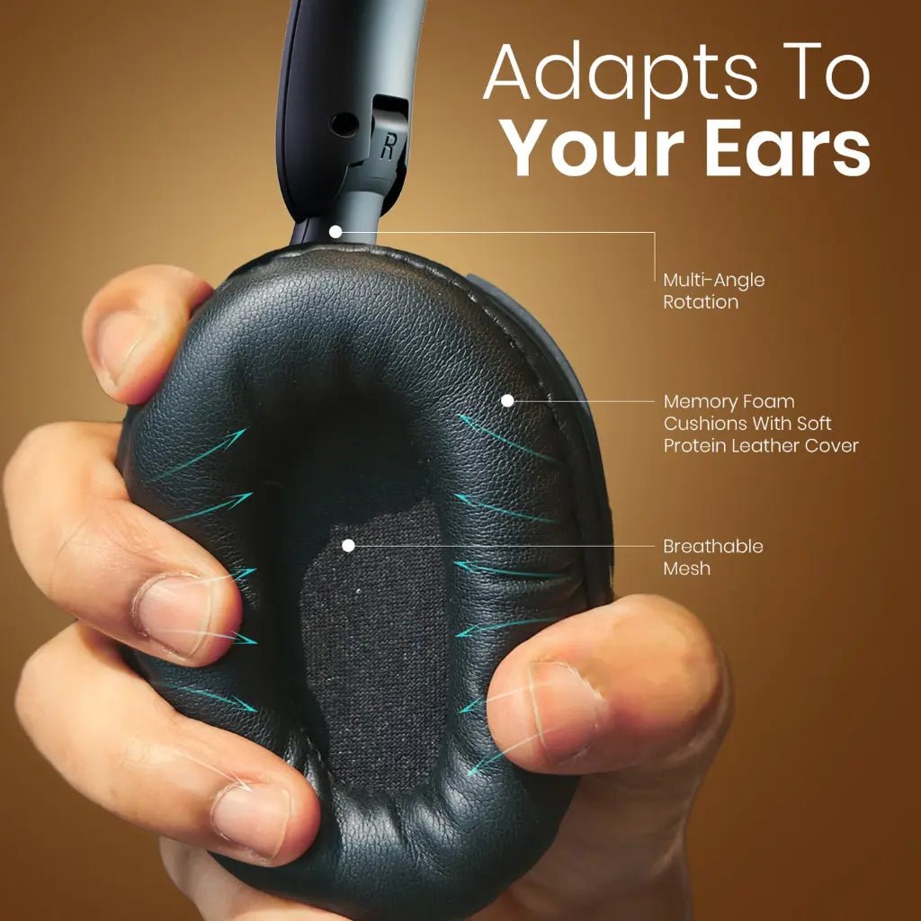 Portronics Muffs M5 (POR 3149) Over-Ear Wireless Bluetooth Headphones with Hybrid Active Noise Cancellation and 50-Hour Playtime