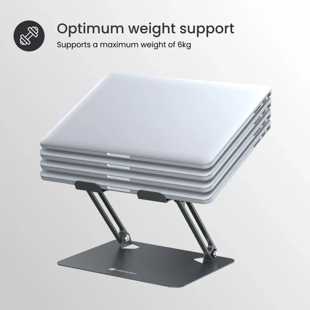 Portronics My Buddy K7 Adjustable Ergonomic Laptop Stand for Laptops up to 17 Inches
