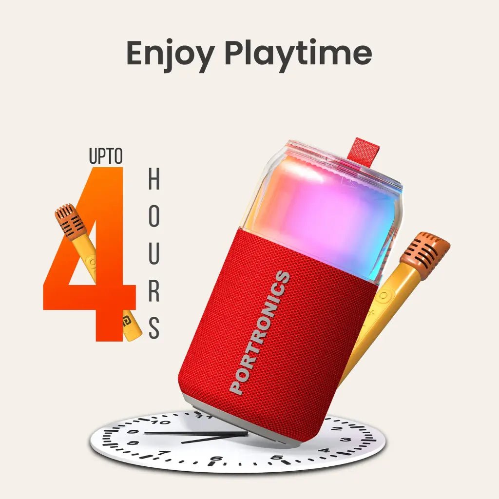 Portronics Talk Six POR 3282 10W Portable Bluetooth Speaker with Dual Wireless Karaoke Microphones