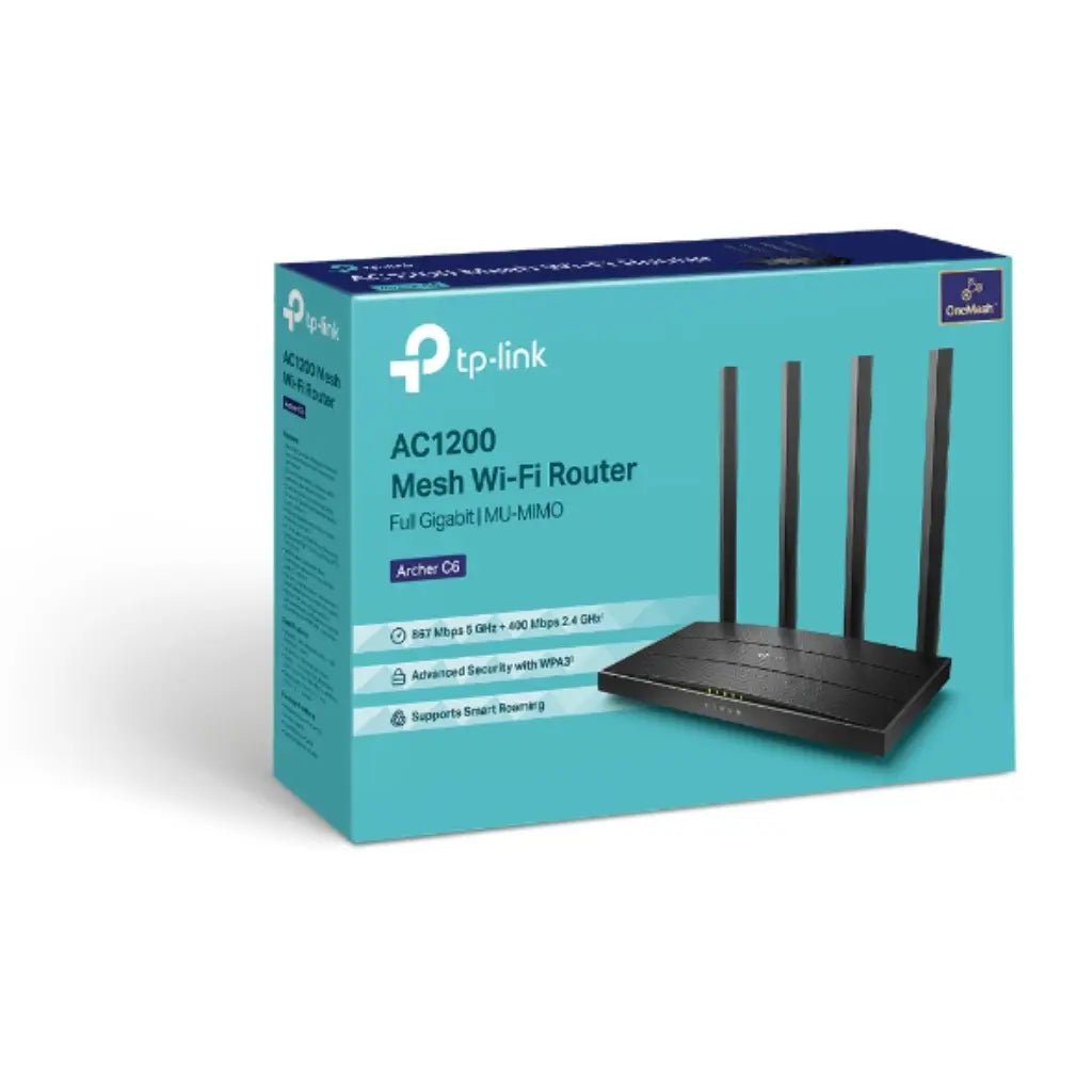 TP-Link Archer C6 AC1200 Dual-Band MU-MIMO Gigabit Wi-Fi Router - High-Speed Wireless Internet Connectivity