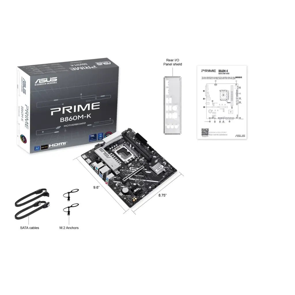 ASUS PRIME B860M-K Intel B860 Chipset LGA1851 Socket DDR5 Micro-ATX Motherboard