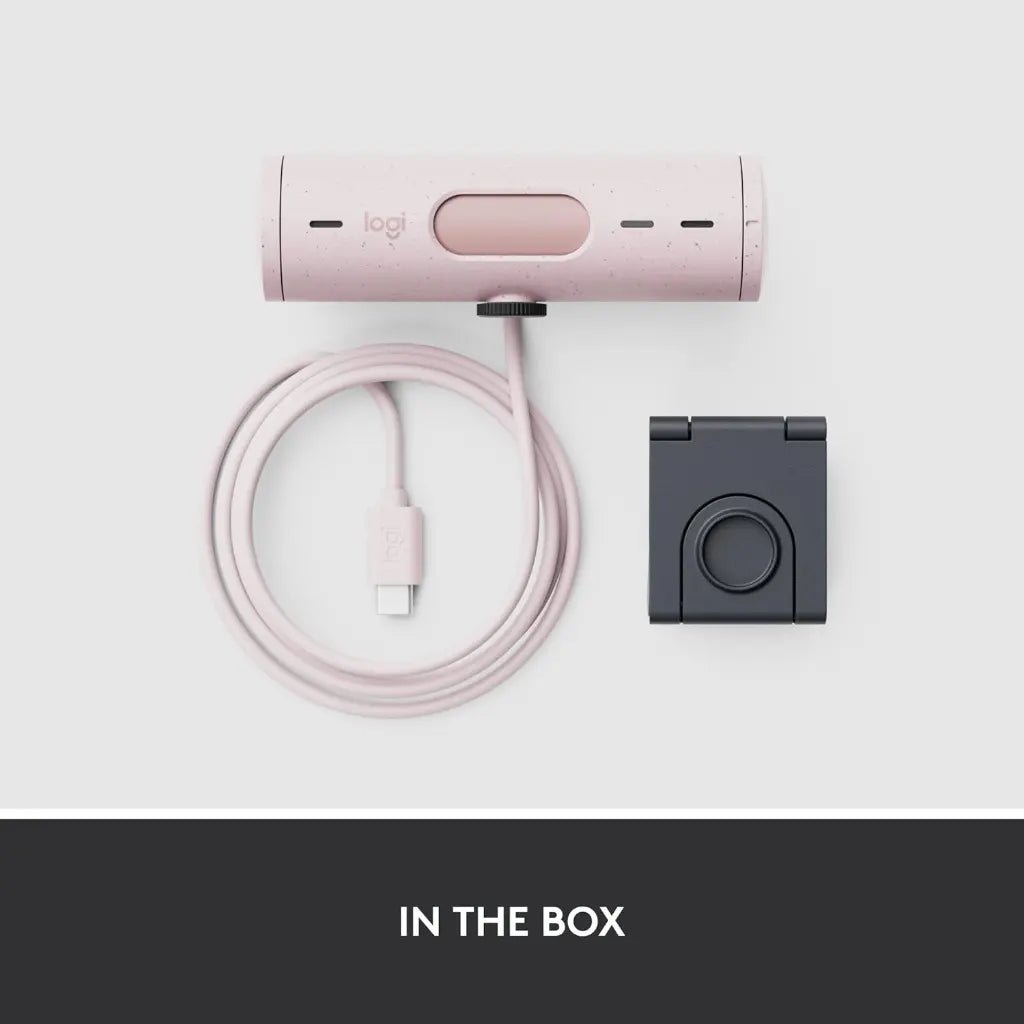 Logitech Brio 500 Full HD 1080p Webcam with Noise-Reducing Microphones - Rose Pink