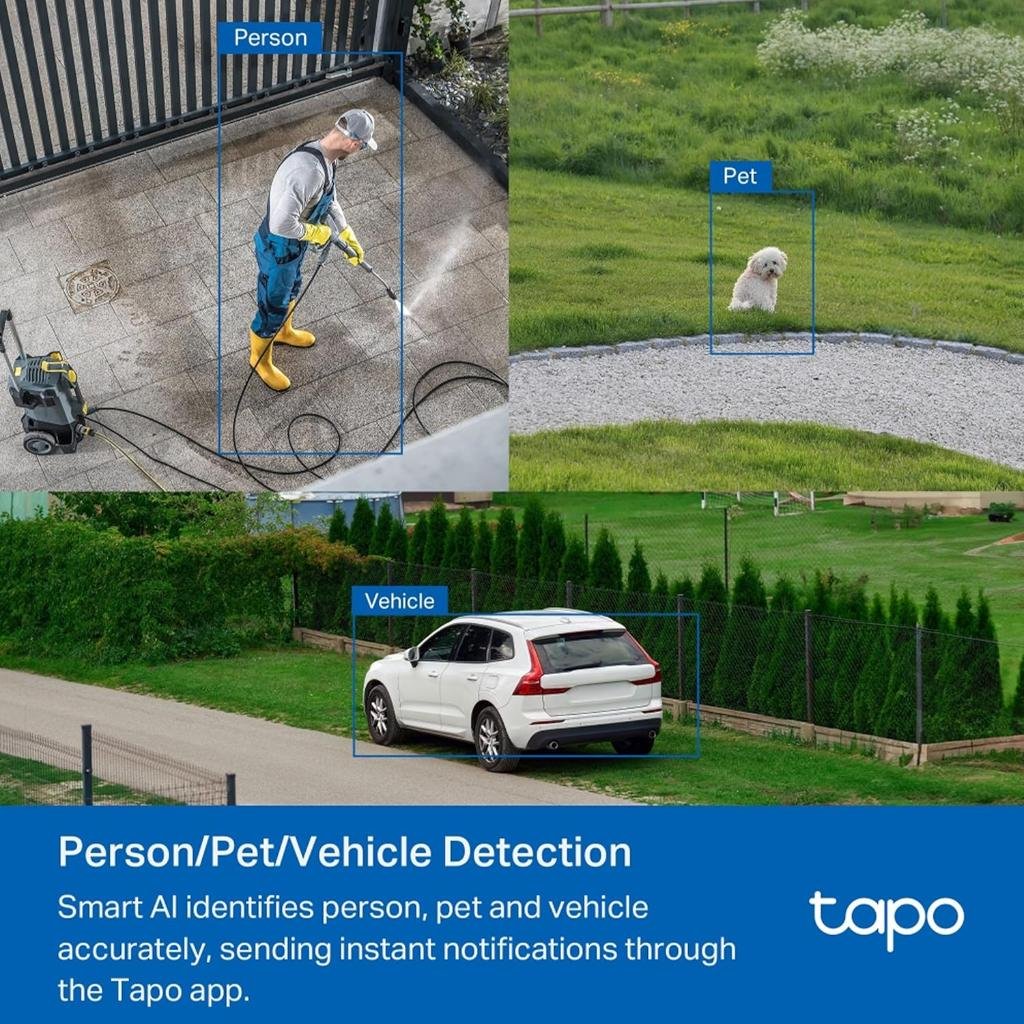 TP-Link Tapo C530WS 3K QHD Outdoor Pan/Tilt Security WiFi Camera with Smart AI Detection and Full-Color Night Vision