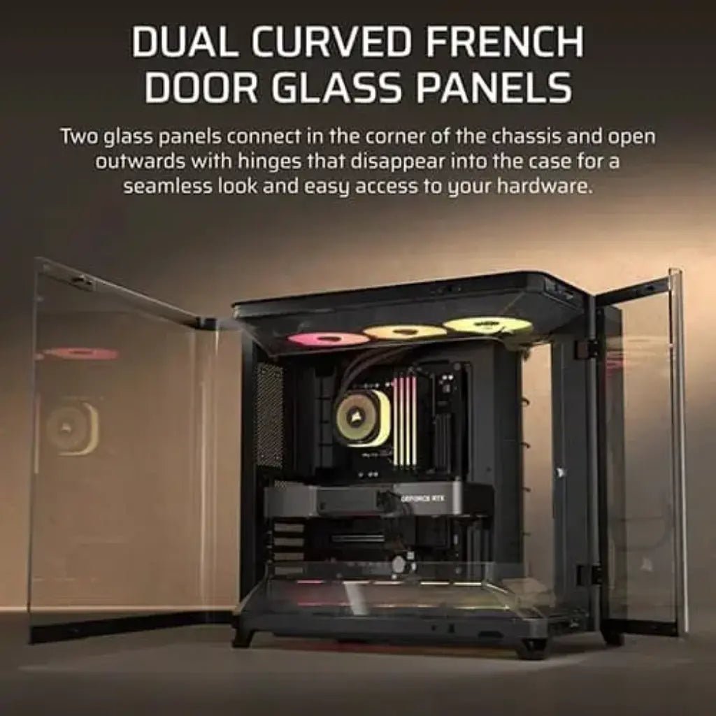 Corsair Crystal Series 5400 RS-R ARGB Triple Chamber Mid-Tower PC Case with Tempered Curved Glass