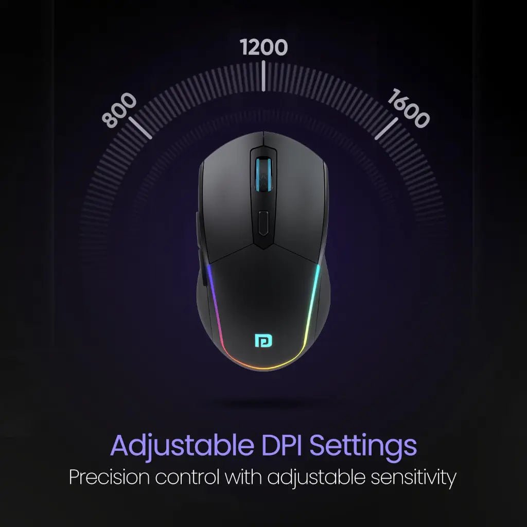 Portronics Toad One POR 1682 Wireless Dual Connectivity Ergonomic Mouse with Customizable RGB Lighting