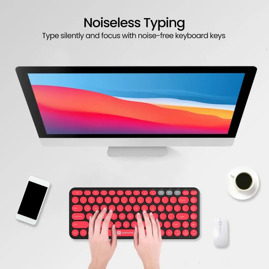 Portronics Bubble 2.0 POR 347 Wireless Keyboard with Bluetooth 5.3 and 2.4GHz Dual Mode Connectivity