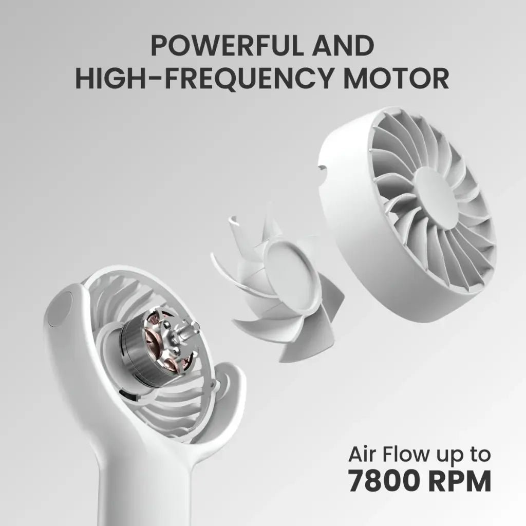 Portronics Toofan Mini POR 1926 Portable Rechargeable Handheld Fan with 7800 RPM High-Speed Motor