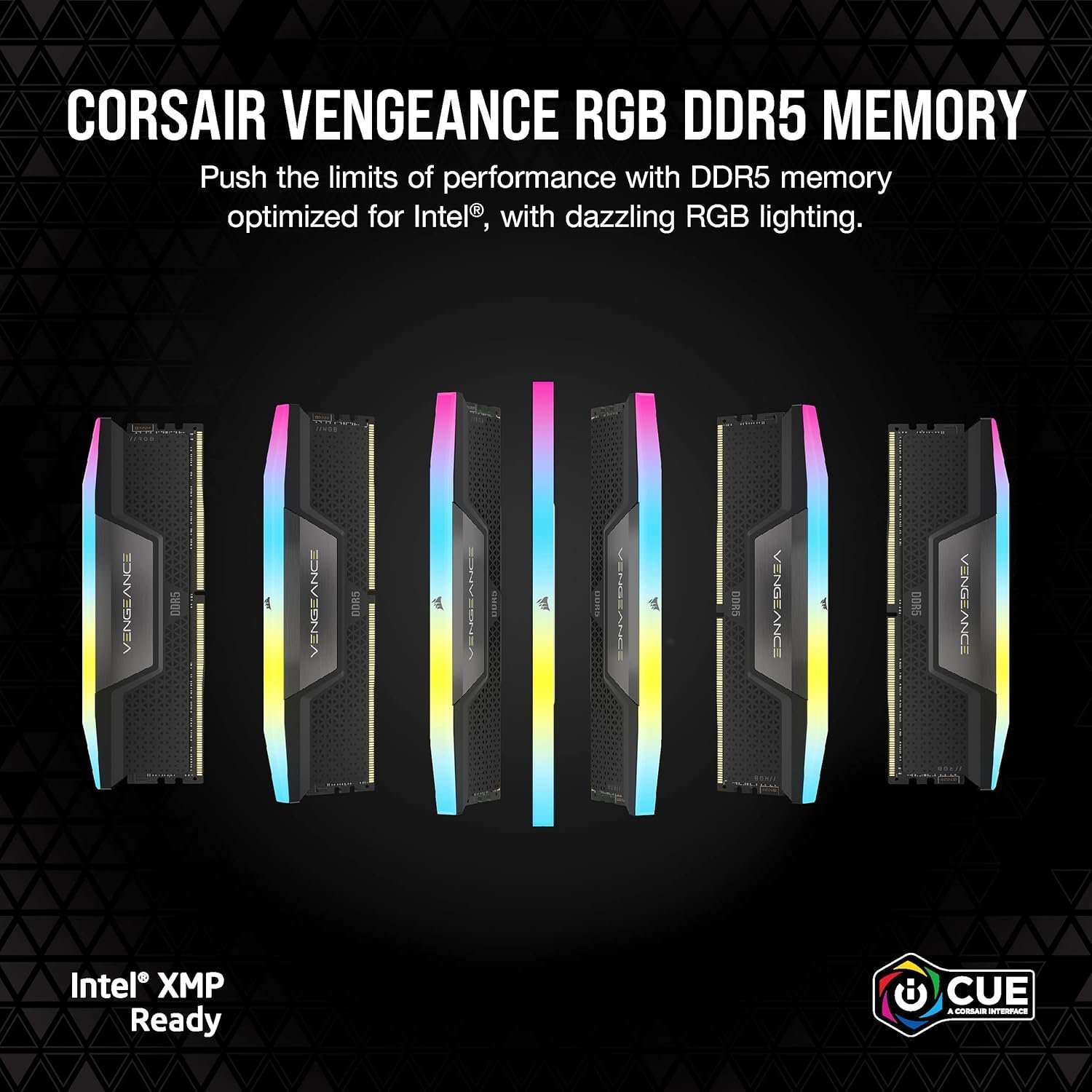 CORSAIR VENGEANCE 96GB (2x48GB) DDR5 7200MHz CL40 RGB High-Performance Desktop Memory Kit