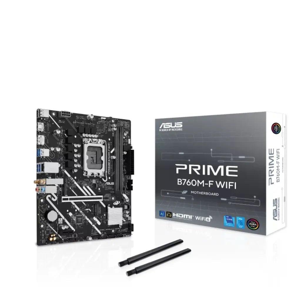 ASUS PRIME B760M-F WIFI CSM Intel B760 Chipset LGA1700 DDR5 Micro ATX Motherboard with WiFi 6 - High Performance Desktop Mainboard