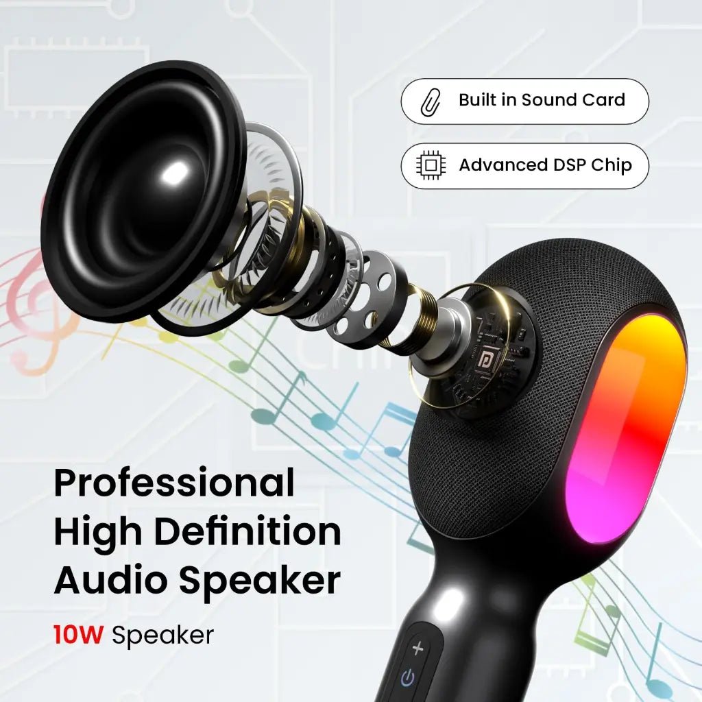 Portronics Dash 2 Wireless Karaoke Microphone with 10W Built-in Speaker (POR 1932)