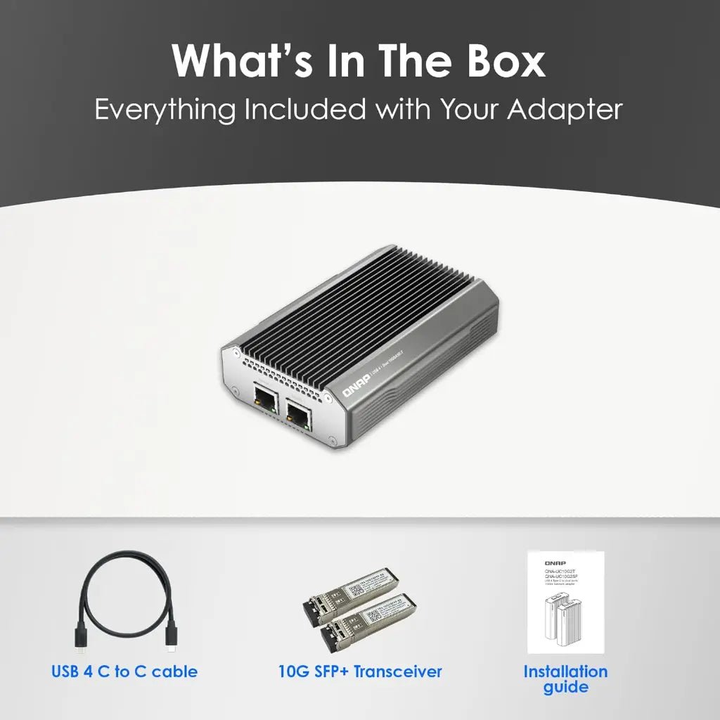 QNAP QNA-UC10G2T USB4 to Dual-Port 10GBASE-T RJ45 Network Adapter