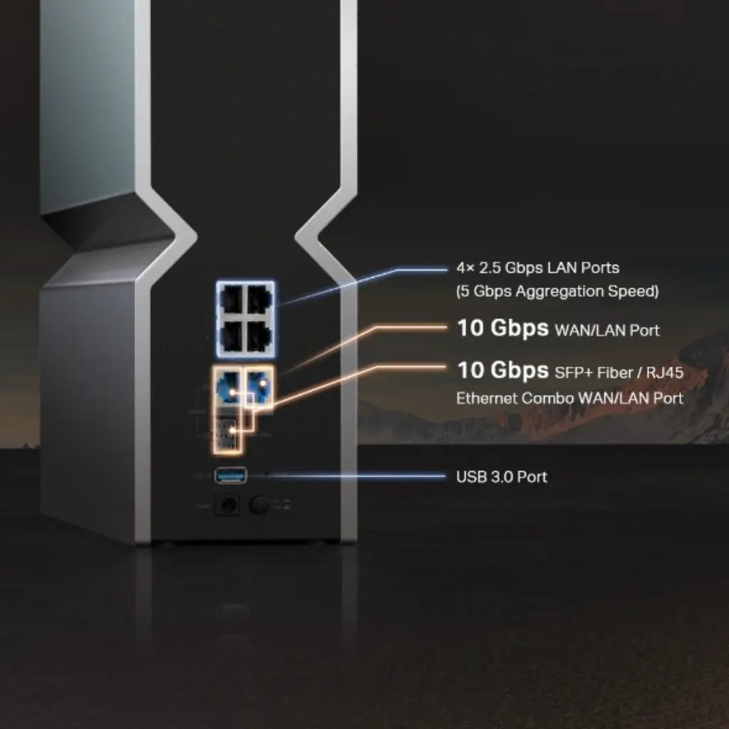 TP-Link Archer BE800 BE19000 Tri-Band Wi-Fi 7 Router with 19Gbps Speeds and Dual 10G Ports