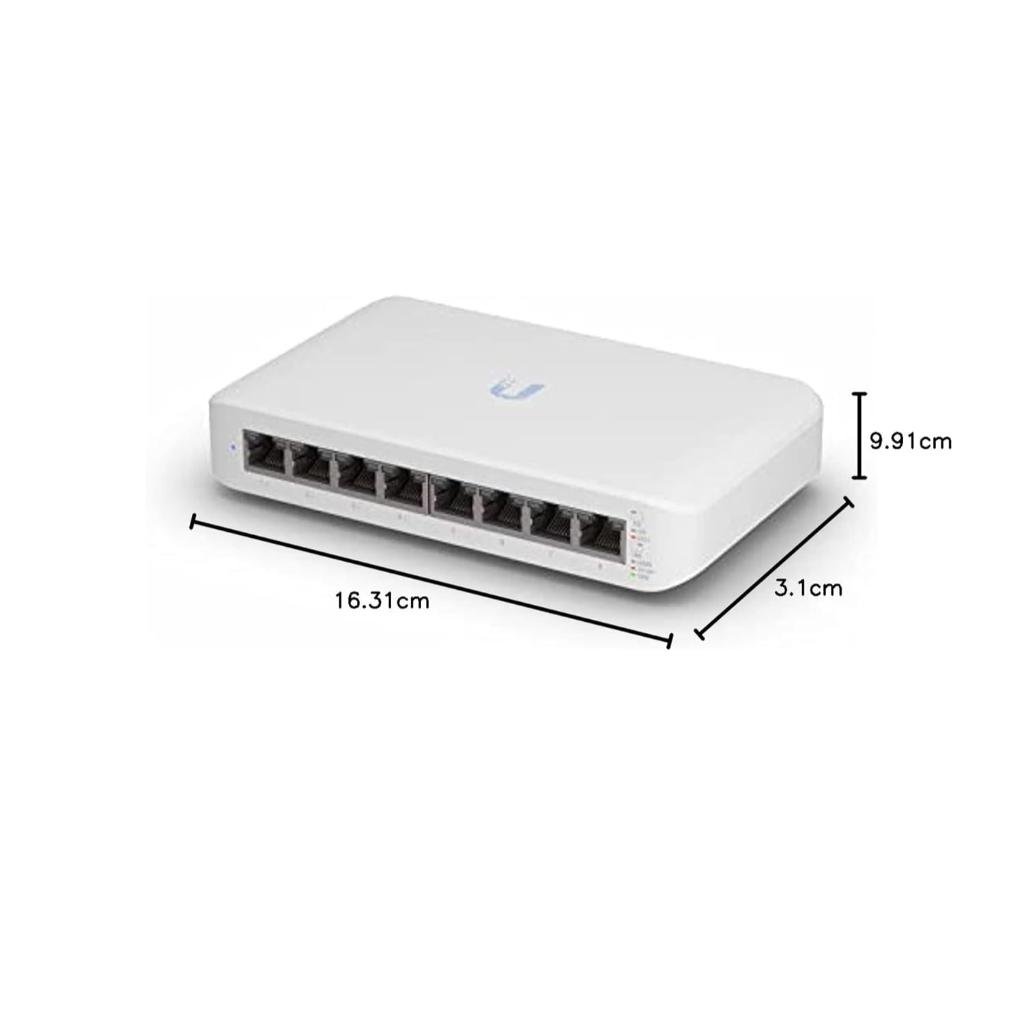 Ubiquiti UniFi Switch Lite 8-Port Layer 2 PoE Managed Switch with Silent Fanless Cooling