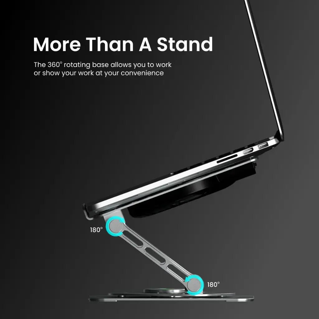 Portronics My Buddy Spinlight POR 2002 Adjustable Laptop Stand with Integrated 1200 RPM Cooling Fan