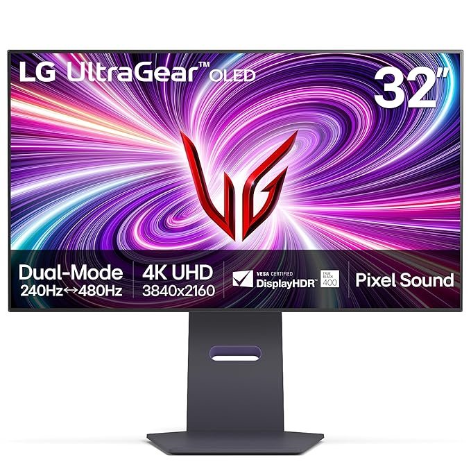 LG UltraGear 32GS95UE 31.4-inch 4K UHD Dual-Mode OLED Gaming Monitor with 240Hz/480Hz Refresh Rate