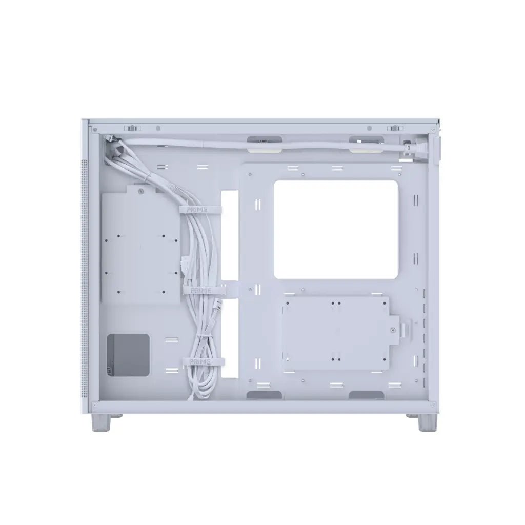 ASUS Prime AP303 White ATX Mid-Tower PC Case with Tempered Glass and 360mm Radiator Support