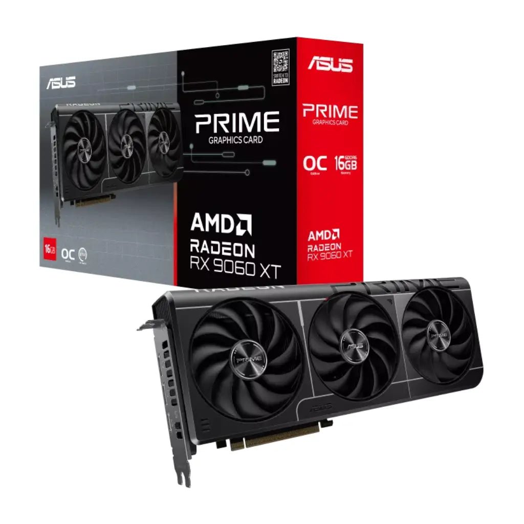 ASUS Prime AMD Radeon RX 9060 XT OC Edition 16GB GDDR6 Triple-Fan Gaming Graphics Card