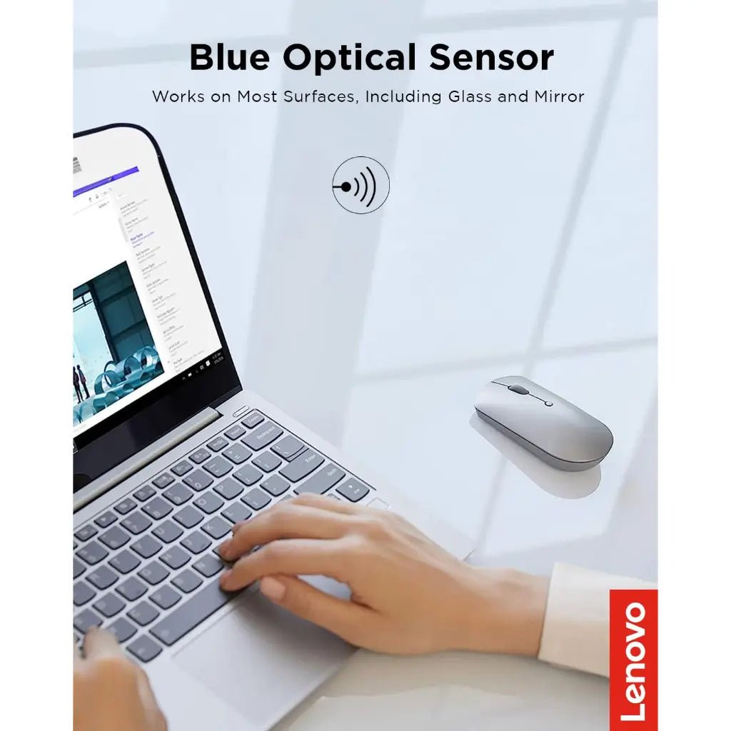 Lenovo 600 Bluetooth Silent Mouse with Dual Device Connectivity and Silent Clicks - Iron Grey