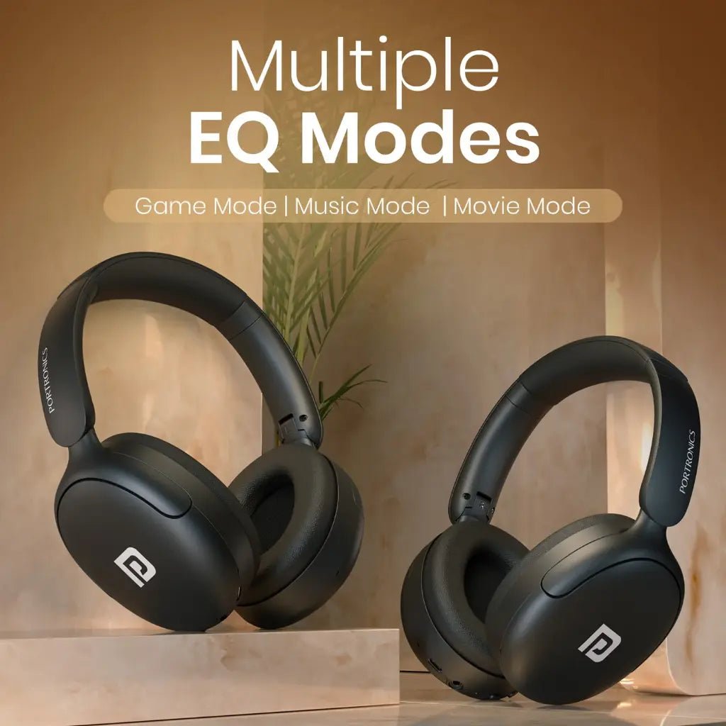 Portronics Muffs M5 (POR 3149) Over-Ear Wireless Bluetooth Headphones with Hybrid Active Noise Cancellation and 50-Hour Playtime