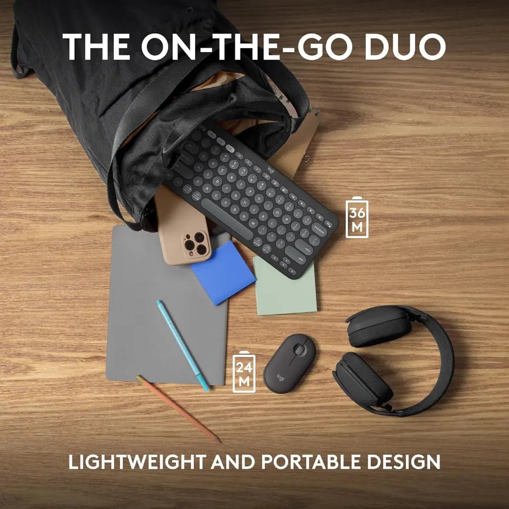 Logitech Pebble 2 Wireless Bluetooth Keyboard and Mouse Combo with Logi Bolt Receiver