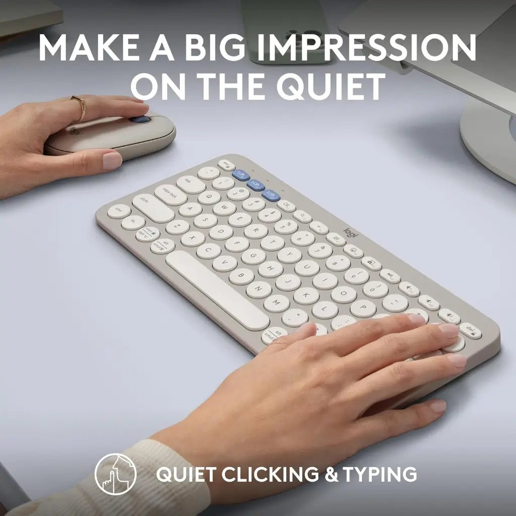 Logitech Pebble 2 Multi-Device Bluetooth Wireless Keyboard and Mouse Combo - Tonal Sand