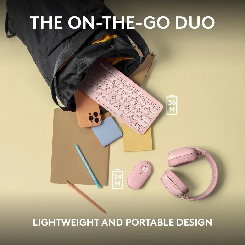 Logitech Pebble 2 Wireless Bluetooth Keyboard and Mouse Combo with Logi Bolt Receiver
