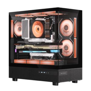 ANT Esports Crystal X6 ATX Mid Tower Gaming Cabinet with USB Type-C Port - Black