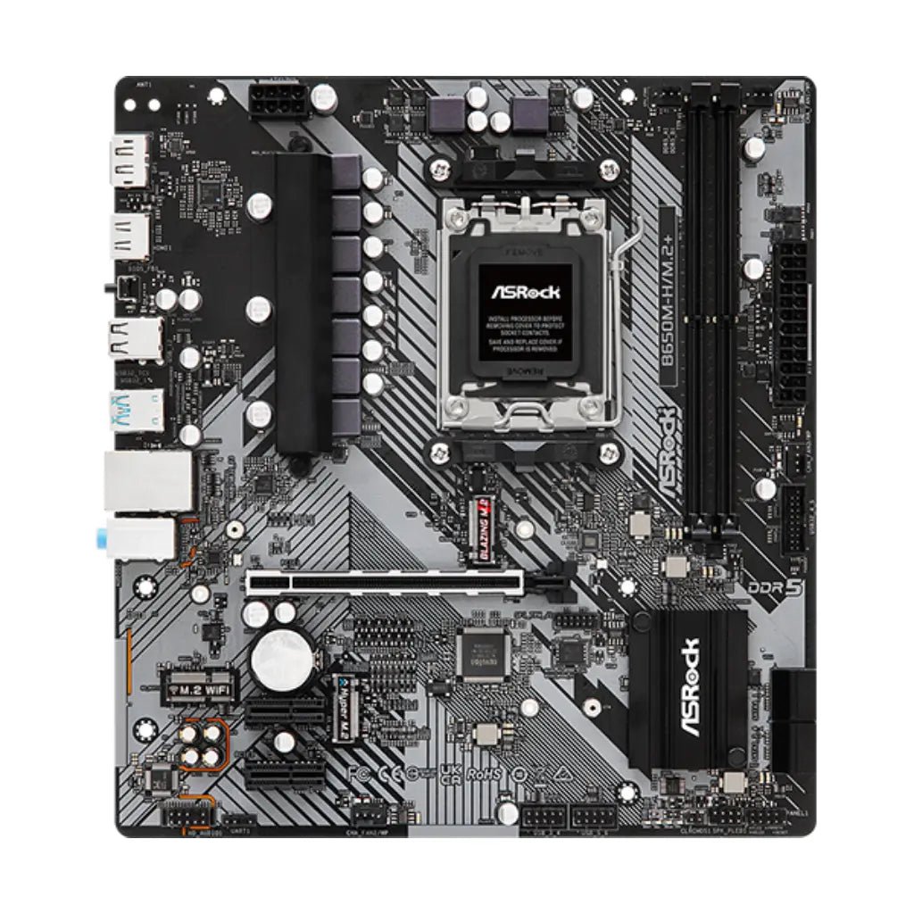 ASRock B650M-H/M.2+ AMD B650 Micro ATX AM5 Motherboard with DDR5 Support