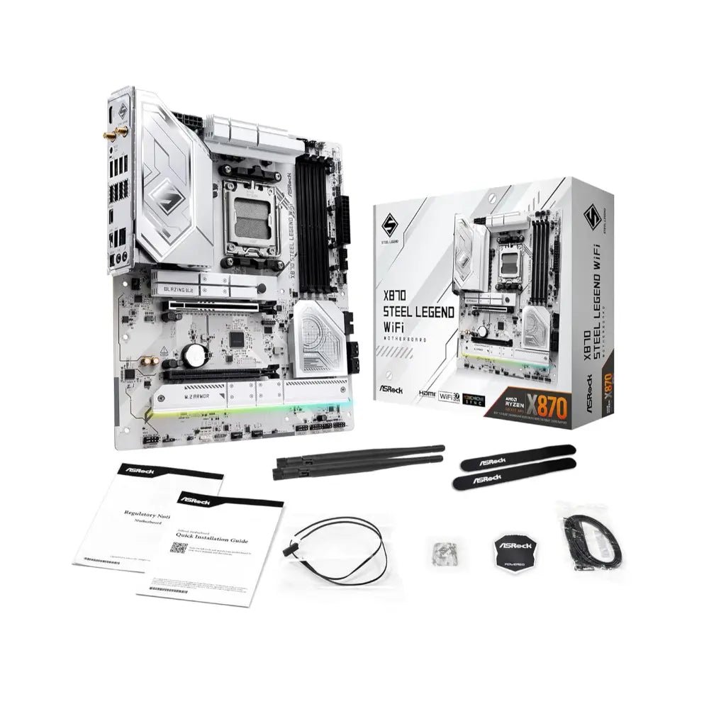 ASRock X870 Steel Legend WiFi AMD AM5 DDR5 ATX Motherboard with PCIe 5.0 Support