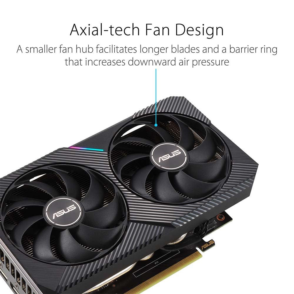ASUS Dual GeForce RTX 3050 OC V2 Edition 8GB GDDR6 128-Bit Gaming Graphics Card