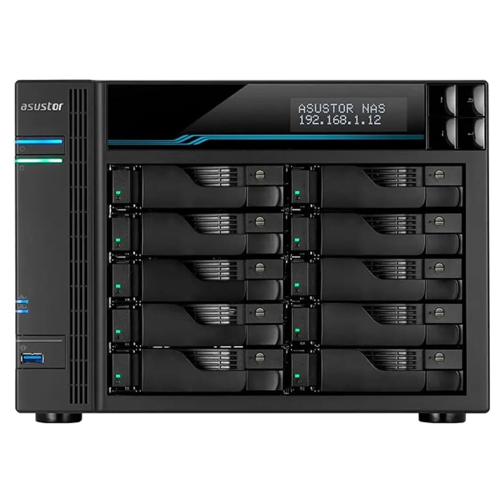 ASUSTOR Lockerstor 10 AS6510T 10-Bay High-Performance Diskless NAS with Dual 10GbE and 2.5GbE Connectivity