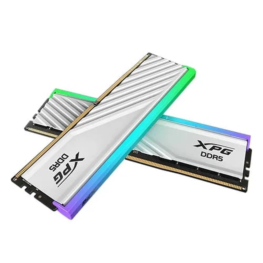 XPG LANCER BLADE RGB 32GB (2x16GB) DDR5 6000MHz CL36 Low-Profile Gaming Desktop RAM Kit - White (Intel XMP 3.0 & AMD EXPO Ready)