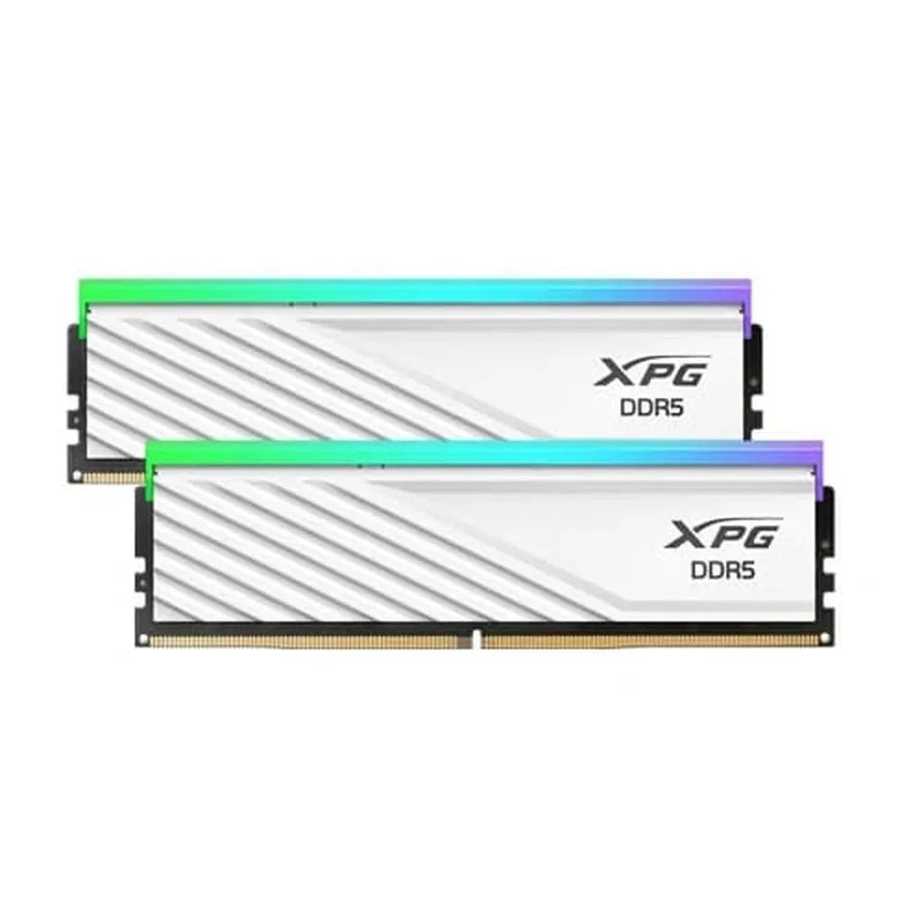 XPG LANCER BLADE RGB 32GB (2x16GB) DDR5 6000MHz CL48 Low-Profile Gaming RAM Kit - White (Intel XMP 3.0 & AMD EXPO Compatible)