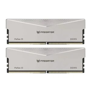 Acer Predator Pallas II 32GB (2x16GB) DDR5 6000MHz CL36 Low-Profile Gaming RAM - White (Intel XMP 3.0 & AMD EXPO Compatible)