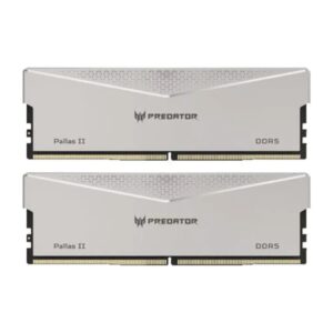 Acer Predator Pallas II 64GB (2x32GB) DDR5 6000MHz CL30 Desktop RAM Kit - Silver/White, Intel XMP 3.0 & AMD EXPO Optimized