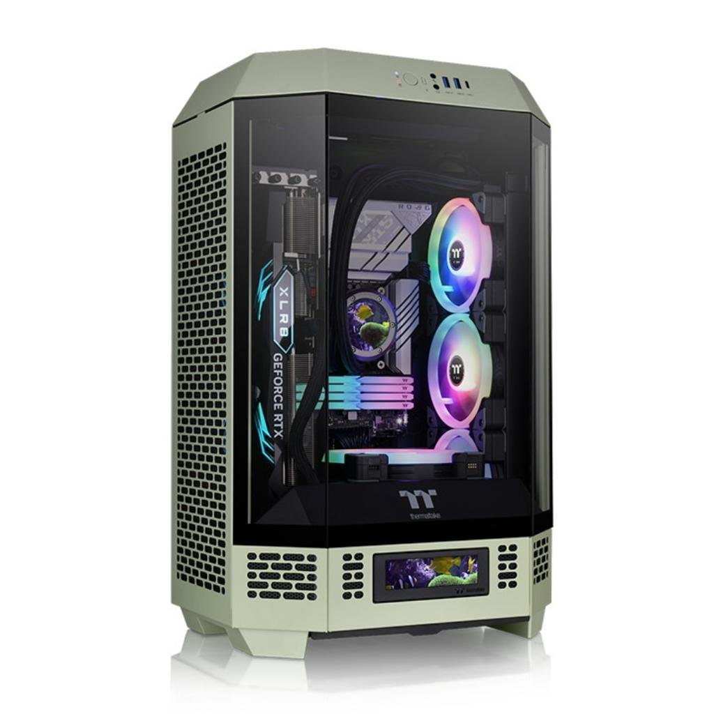 Thermaltake The Tower 300 Micro-ATX Chassis - Unique Vertical Octagonal Tempered Glass Design
