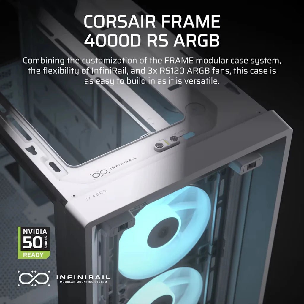 CORSAIR 4000D RGB AIRFLOW Mid-Tower ATX PC Case - White