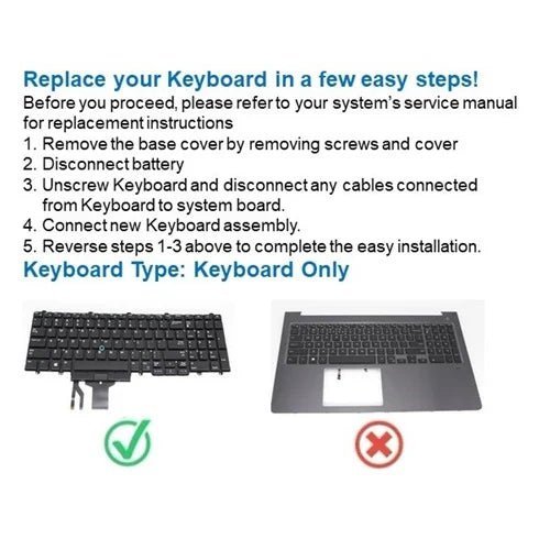 DELL Original 51CHY Backlit Replacement Laptop Keyboard for Inspiron 17 5748 5749 5755 5758 5759 Series
