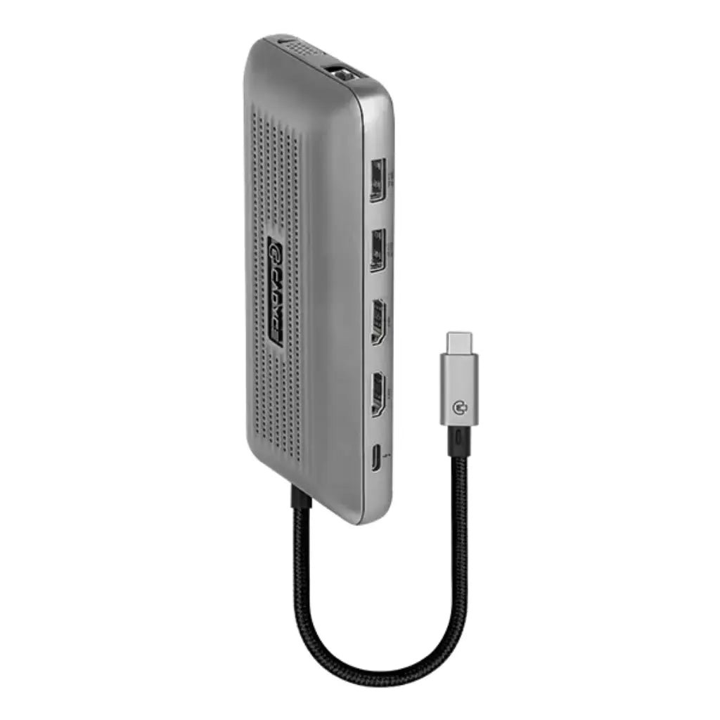 Cadyce CA-2HDVG Plus USB-C Dual 4K HDMI & VGA Docking Station with 15cm Integrated Cable